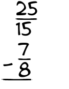 What is 25/15 - 7/8?