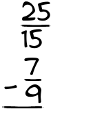 What is 25/15 - 7/9?