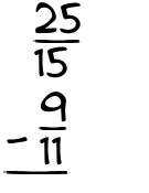 What is 25/15 - 9/11?