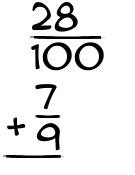 What is 28/100 + 7/9?
