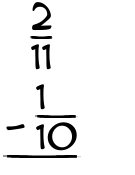 What is 2/11 - 1/10?