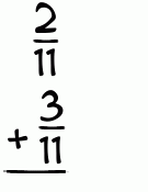 What is 2/11 + 3/11?