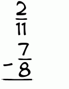 What is 2/11 - 7/8?