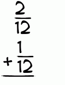 What is 2/12 + 1/12?