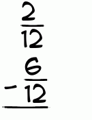What is 2/12 - 6/12?