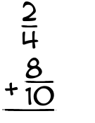 What is 2/4 + 8/10?