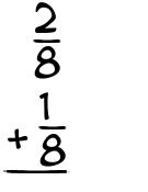 What is 2/8 + 1/8?