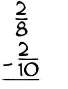 What is 2/8 - 2/10?