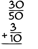 What is 30/50 + 3/10?