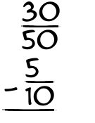 What is 30/50 - 5/10?