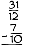 What is 31/12 - 7/10?