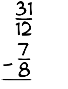What is 31/12 - 7/8?