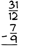 What is 31/12 - 7/9?
