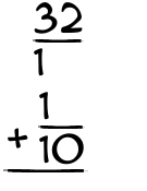 What is 32/1 + 1/10?