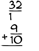 What is 32/1 + 9/10?