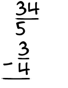 What is 34/5 - 3/4?