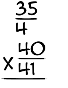 What is 35/4 x 40/41?