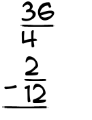 What is 36/4 - 2/12?