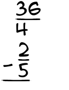 What is 36/4 - 2/5?