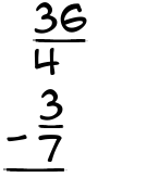 What is 36/4 - 3/7?