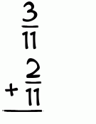 What is 3/11 + 2/11?