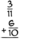 What is 3/11 + 6/10?