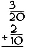 What is 3/20 + 2/10?