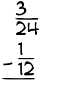What is 3/24 - 1/12?