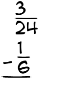 What is 3/24 - 1/6?
