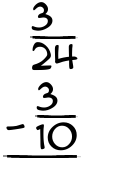 What is 3/24 - 3/10?