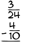 What is 3/24 - 4/10?