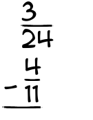 What is 3/24 - 4/11?