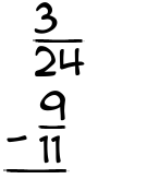 What is 3/24 - 9/11?