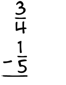 What is 3/4 - 1/5?