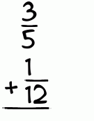 What is 3/5 + 1/12?