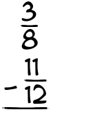 What is 3/8 - 11/12?