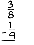 What is 3/8 - 1/9?