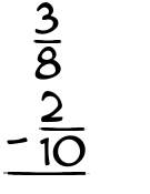 What is 3/8 - 2/10?