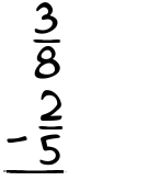 What is 3/8 - 2/5?