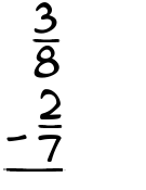 What is 3/8 - 2/7?