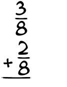 What is 3/8 + 2/8?