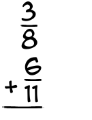 What is 3/8 + 6/11?