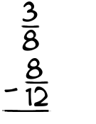 What is 3/8 - 8/12?