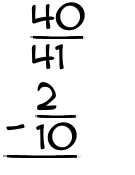 What is 40/41 - 2/10?