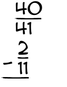 What is 40/41 - 2/11?