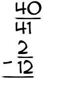 What is 40/41 - 2/12?