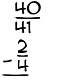 What is 40/41 - 2/4?