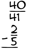 What is 40/41 - 2/5?