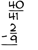 What is 40/41 - 2/9?