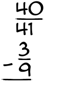 What is 40/41 - 3/9?